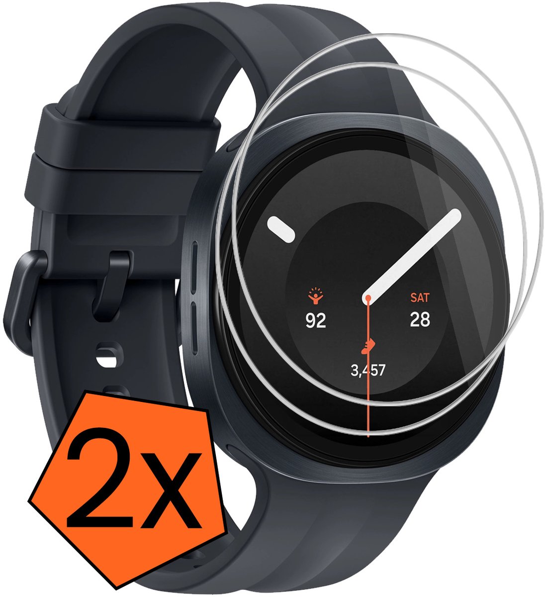 Screenprotector - 2 Stuks - Geschikt voor Samsung Galaxy Watch 9 (40 mm) - Sterk & Shockproof - Tempered Glass - Gehard Glas - Beschermglas Screen - Bescherm Protector - Cover voor Smartwatch