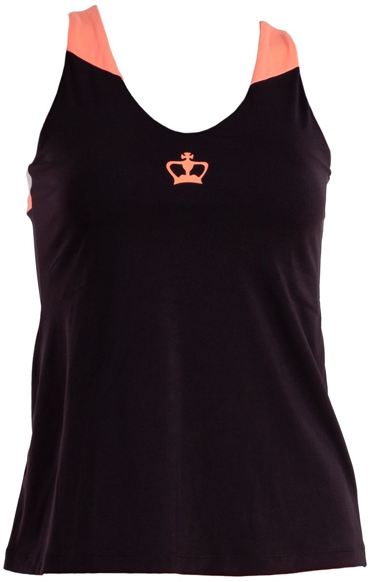 Zwart Crown Naxos T-shirt Zwart/Koraal/Grijs - XS