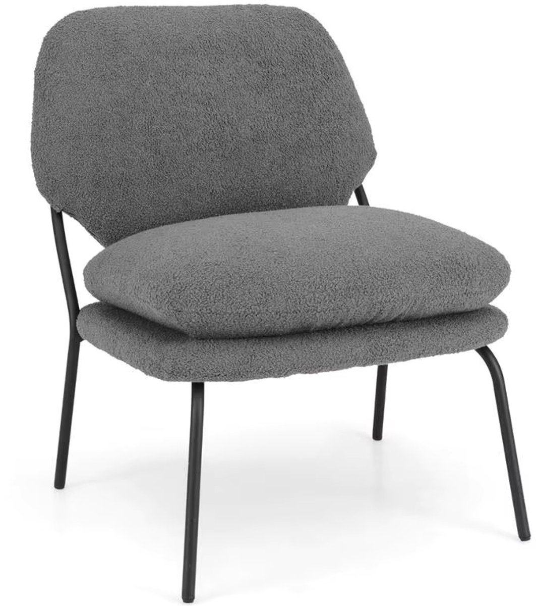 Emvae Stoel - Fauteuil - Relaxfauteuil - Relaxstoel - Teddy Stof - Eenpersoons Loungestoel