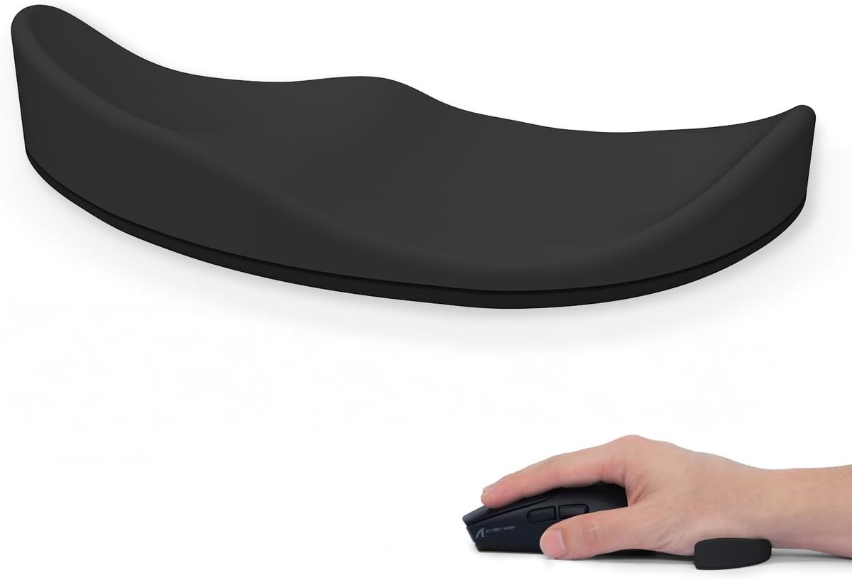 Thijox - Siliconen Zachte Muismat met Ergonomische Polssteun voor Muis, Voorkom RSI, Soepele Glijbeweging, Lichtgewicht en Draagbaar, Geschikt voor Th