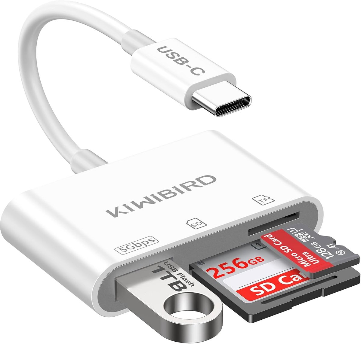 Thijox - USB C SD-kaartlezer, Micro SD naar Type C OTG Adapter voor SDHC SDXC TF kaarten, Compatibel met iPhone 17 16 15 Plus Pro Max, MacBook Air Pro