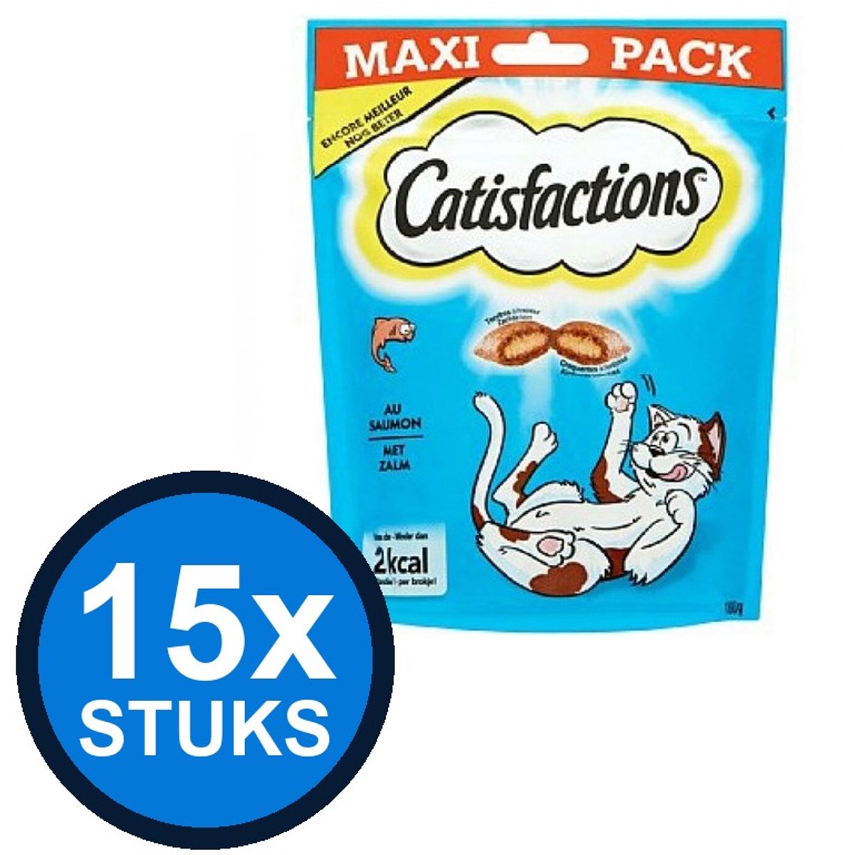 15x Catisfactions - zalm 180gr - Kattenvoer Snacks - 180 g