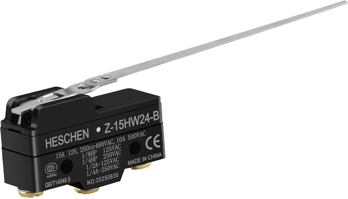 SnelShoppen - Witches micro switch Z-15HW24-B, low lever met 3 schroefterminals, 15 A, UL goedgekeurd, 8 mm diameter voor schakelaars, ideaal voor mac