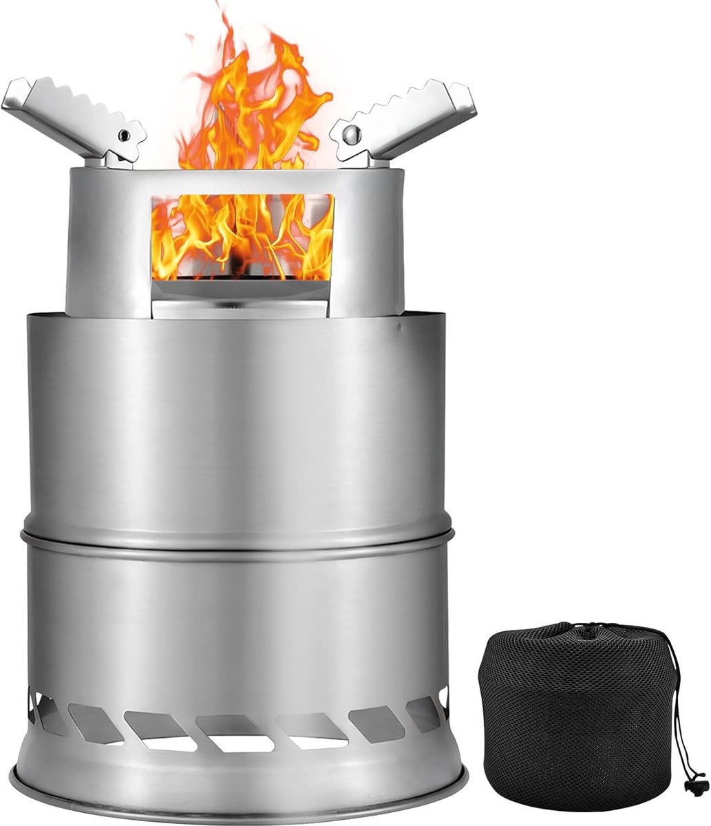 SnelShoppen - Outdoor Fire Bowl - Draagbare RVS Tuinhaard - Rookvrij - Hout of Pellets - Compacte Buitenhaard met Draagtas voor Tuin, Patio, Strand