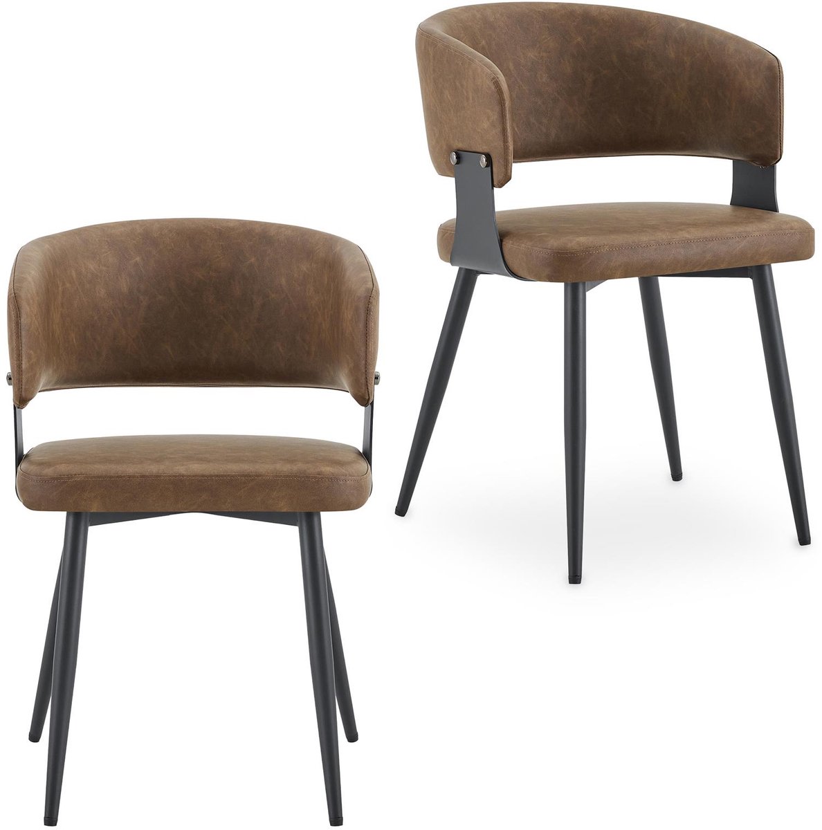 Eetkamerstoelen PAVIA in een set van 2 – donkerbruin