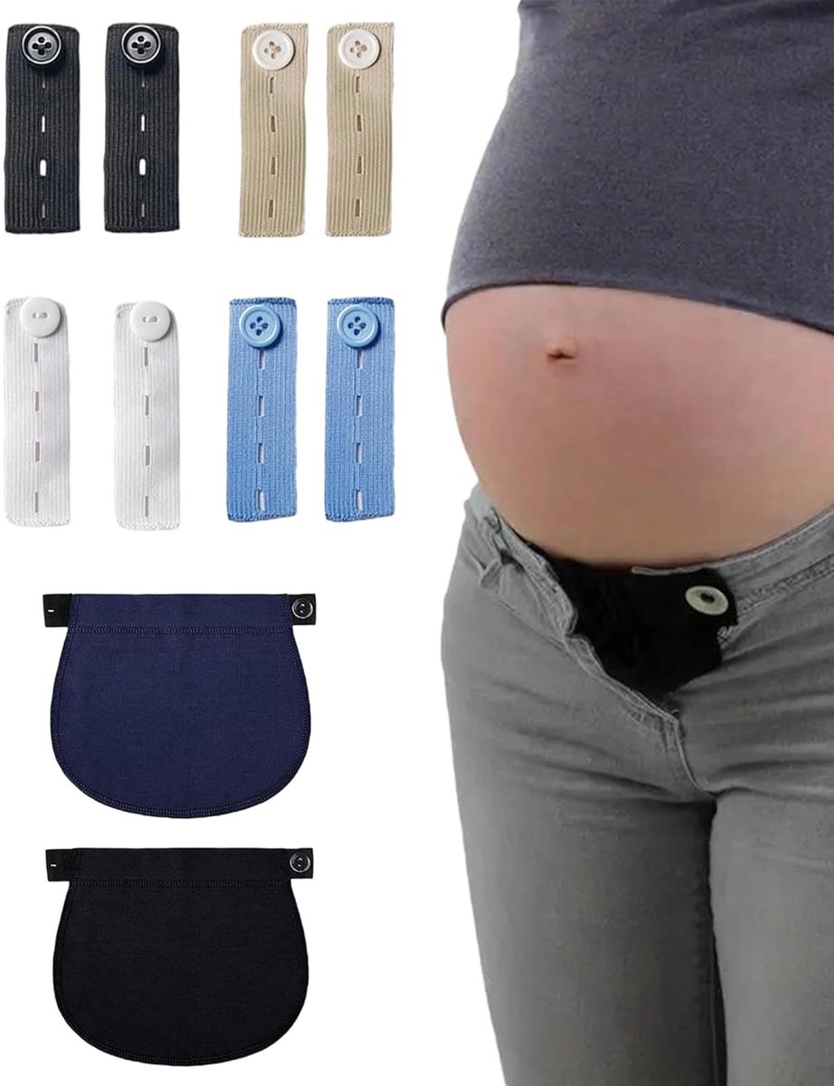 SnelShoppen - Pack van 10 Broekverlengingen, Verstelbare Maternity Riem Extensions, Elastische Taille Extensions voor Dames, Jeans, Rok en Maternity B