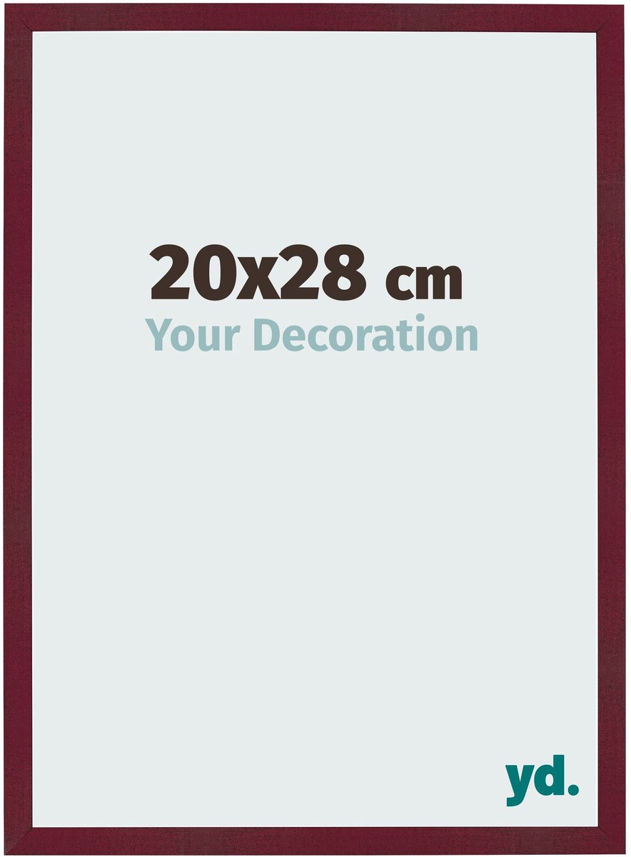 Your Decoration - Fotolijst 20x28 cm - MDF - Wijnrood Geveegd - Bologna