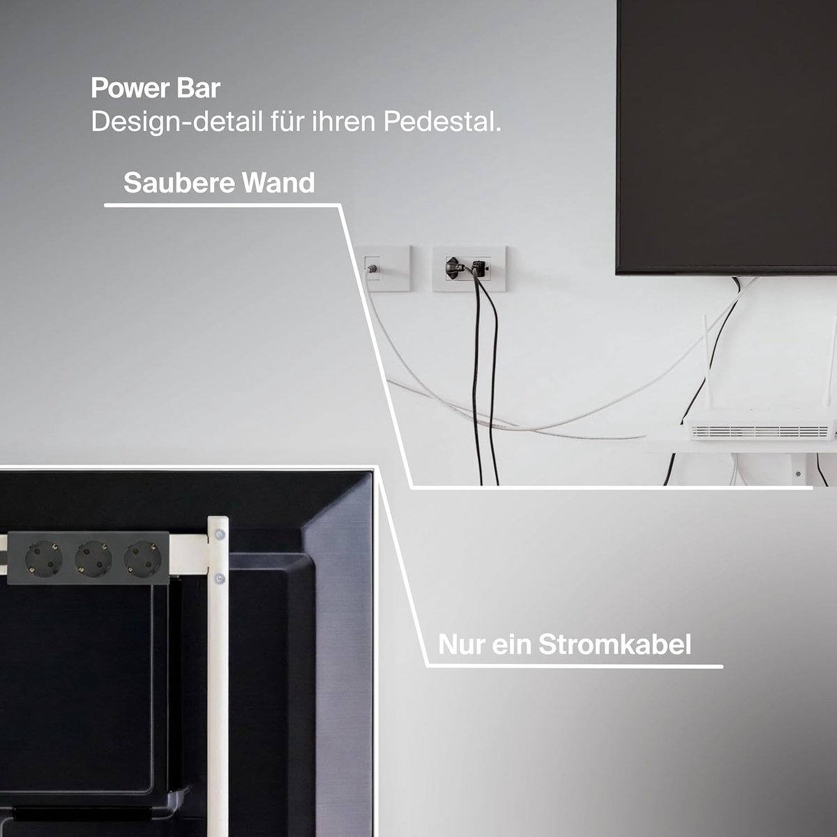 SnelShoppen - Power Strip 3-Way met Magnetische Onderkant 2m - Praktische Meerdere Stopcontacten, Zwart - Ideaal voor Keuken, Woonkamer en TV Meubel