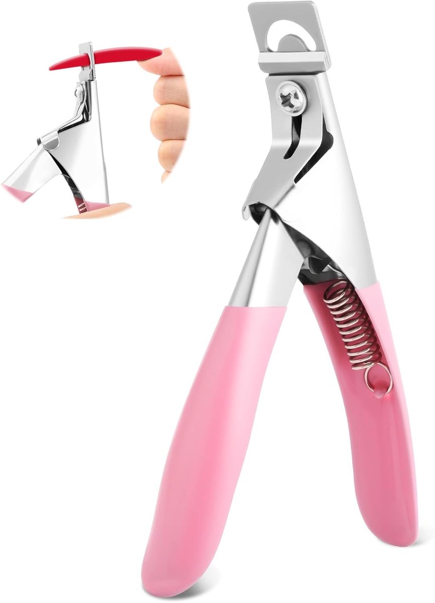 SnelShoppen - Professionele Nagelknippers voor Gel Nagels, Manicure Tip Cutter, RVS Nagelknipper voor Kunstnagels, Roze, Perfect voor Thuisgebruik en
