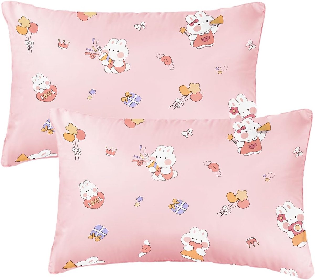 SnelShoppen - 2 Stuks Baby Kussenhoezen, 40 x 60 cm, Dierenhoofd, 100% Katoen, Vouwsluiting, Machinewasbaar voor Babybed en Kinderwagen