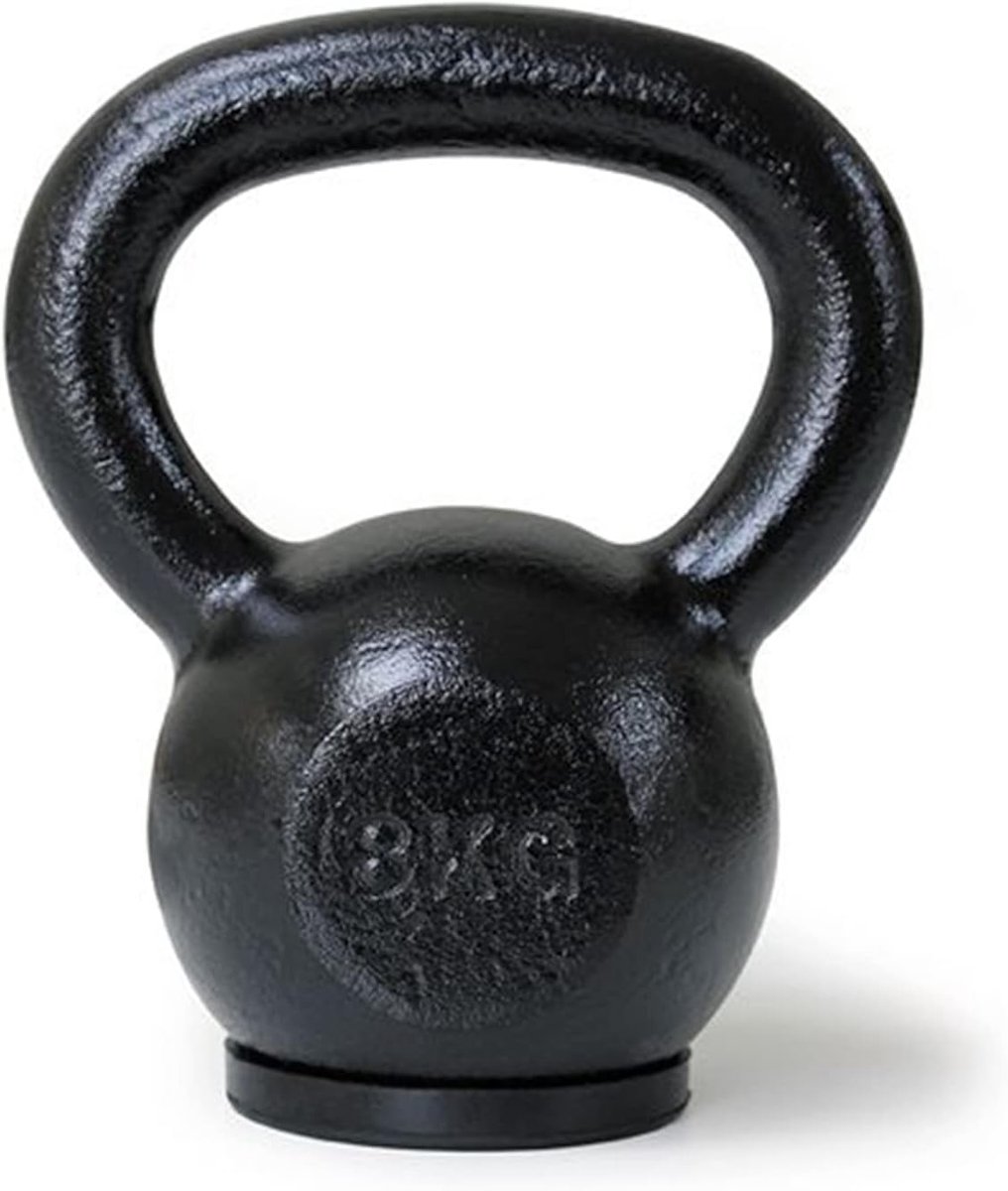 SnelShoppen - Cast Iron Kettlebell 8kg & Dumbbell 4-32kg - Hoogwaardige IJzerlegering - Ideaal Voor Gym, Fitness & Crossfit - Rubber Stand Voor Vloerb
