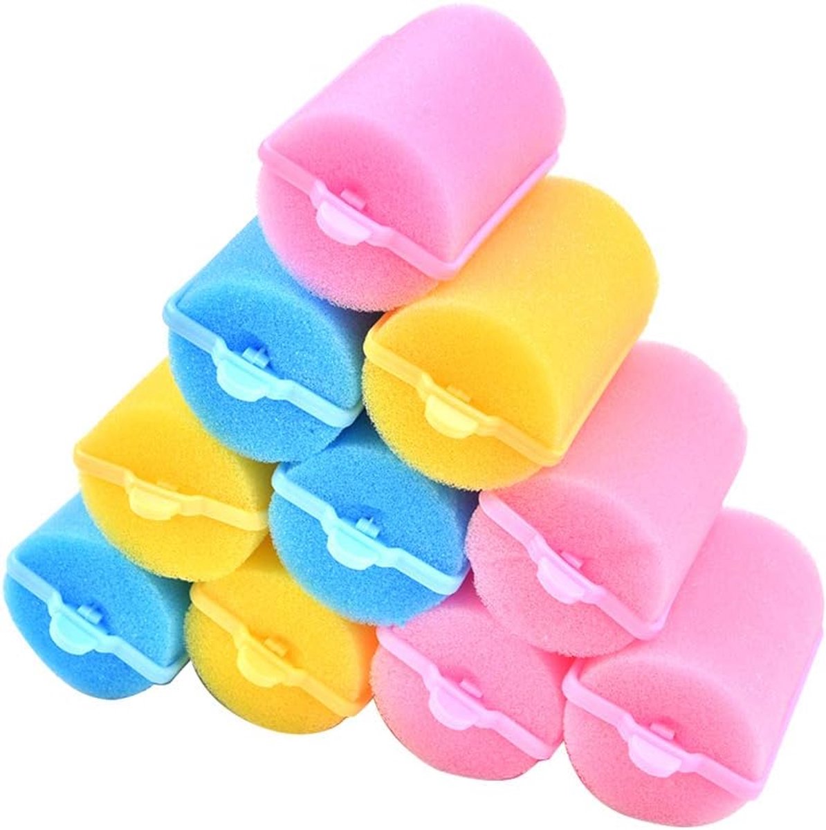SnelShoppen - 18 Stuks Spons Haarrollers Stylen Krullen Tool 4.2 x 6.5 cm Spons Haarroller Haarstylist DIY voor Vrouwen Meisjes