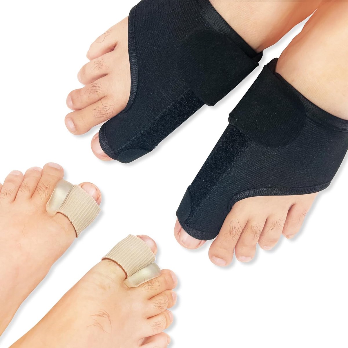 SnelShoppen - Bunion Corrector Toe Straightening Iron Set, 2 x Bunion Splint & Big Toe Haar Straightener, Dag & Nacht Kit voor Bunion Pijnverlichting