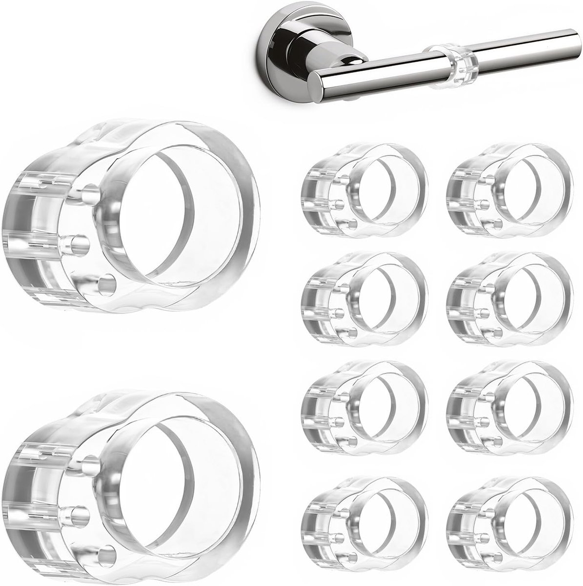 SnelShoppen - Door Stopper voor Handgrepen, PVC Handgrepen Beschermers, Siliconen Antischade, Opening 18 mm, Bescherming voor Deuren en Ramen, 10 Stuk