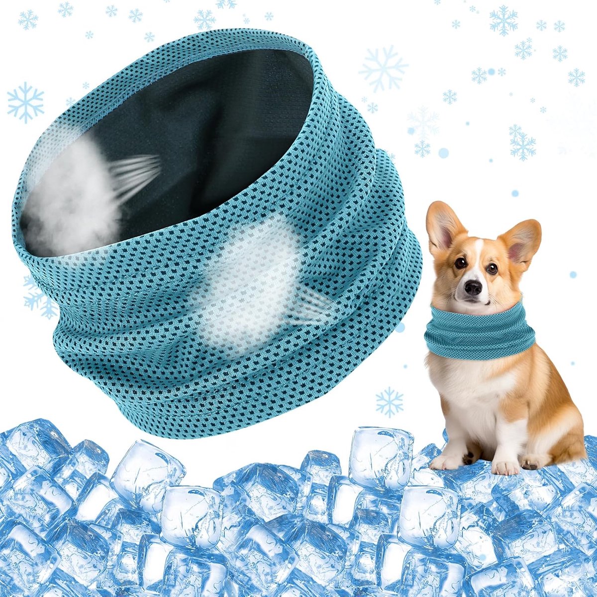 SnelShoppen - Koelende Hondenhalsband, Snelle Koeling voor Honden in de Zomer, 35 x 11 cm, Ideaal voor Oude en Warmbloedige Honden