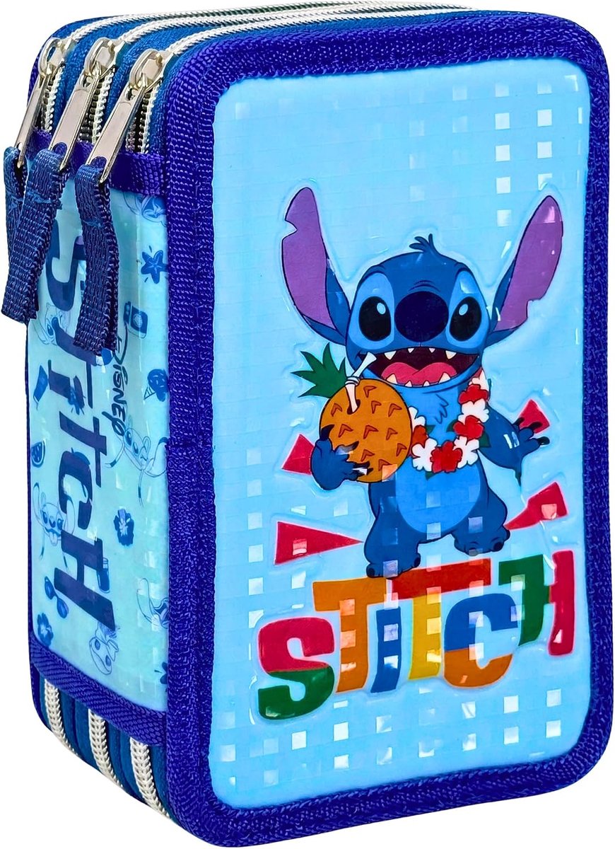 SnelShoppen - Clondo Pennenzak met 3 Compartimenten voor School, 44 Stukken, 3D Effect, 20 x 12 x 7 cm, Stationery Set, Voor Kinderen 6+ Jaar, Basis S