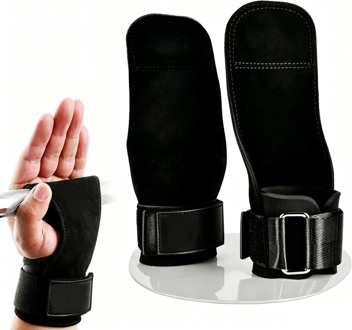 SnelShoppen - Fitness Lifting Straps Lederen Power Trekhulp Krachttraining - Professionele Gewichthefgrepen met Polsbescherming - Voor Bodybuilding, G