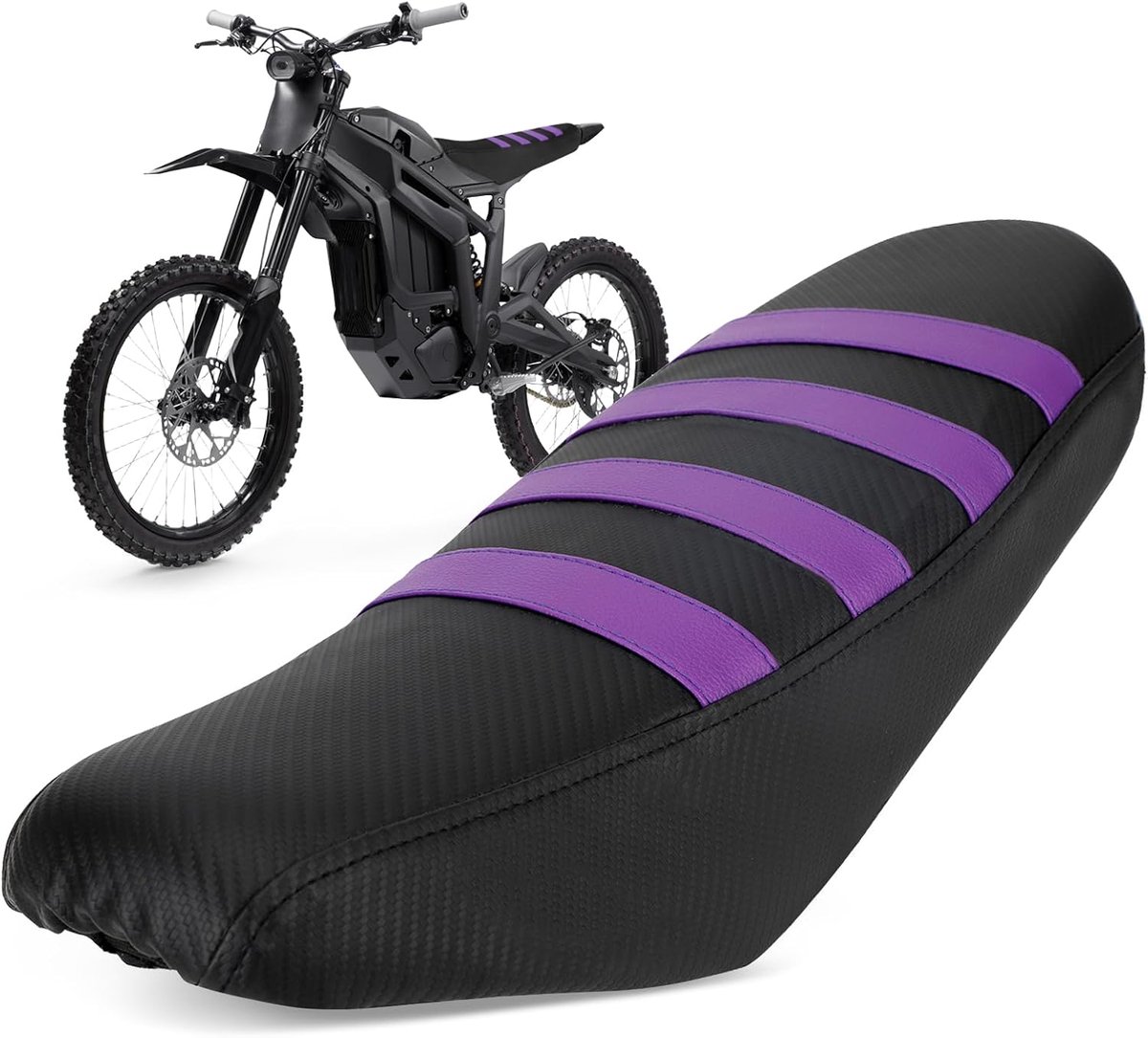 SnelShoppen - Elektrische Dirtbike Zadelhoes - Waterdichte Motorfiets Streep Zadelhoes voor MX3 MX4 E-Bike - Paars PVC Lederen Stof - Voor Crossmotore