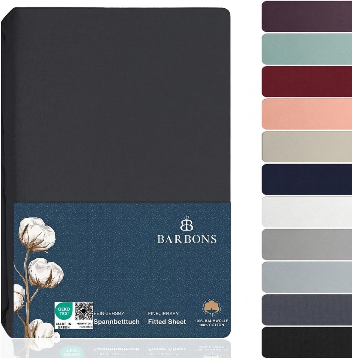 SnelShoppen - Fitted Sheet Jersey 90 x 200 cm - 100% Katoen - Oeko-Tex Gecertificeerd - Donkergrijs - Geschikt voor Boxspring en Dikke Matrassen tot 2