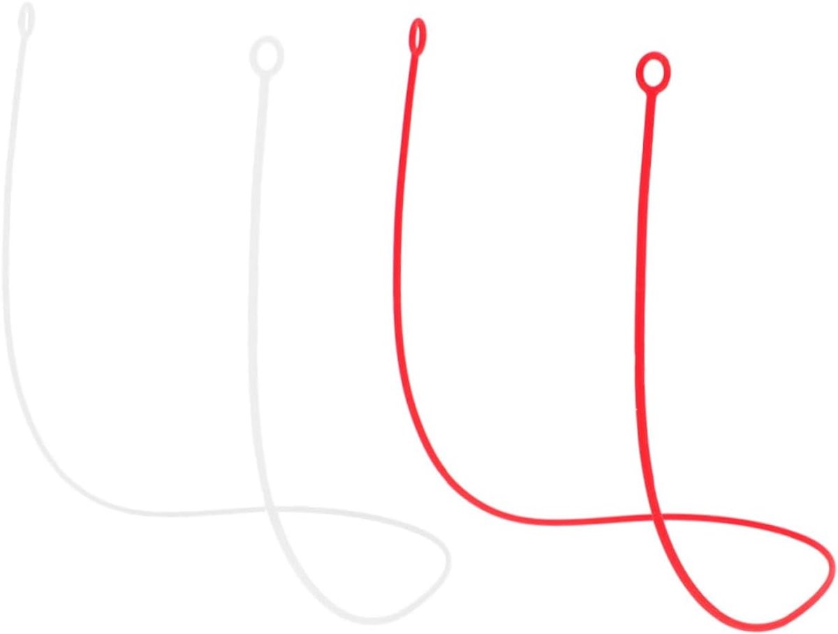 Oordopjes Verbindingskoord - 2 Stuks - Oordopjes Koord - Oortjes - Siliconen Sportkoord - Oordopjes Koord - Sportoortelefoonbandjes - Voor Hardlopen of andere sport - 52cm - Wit, rood