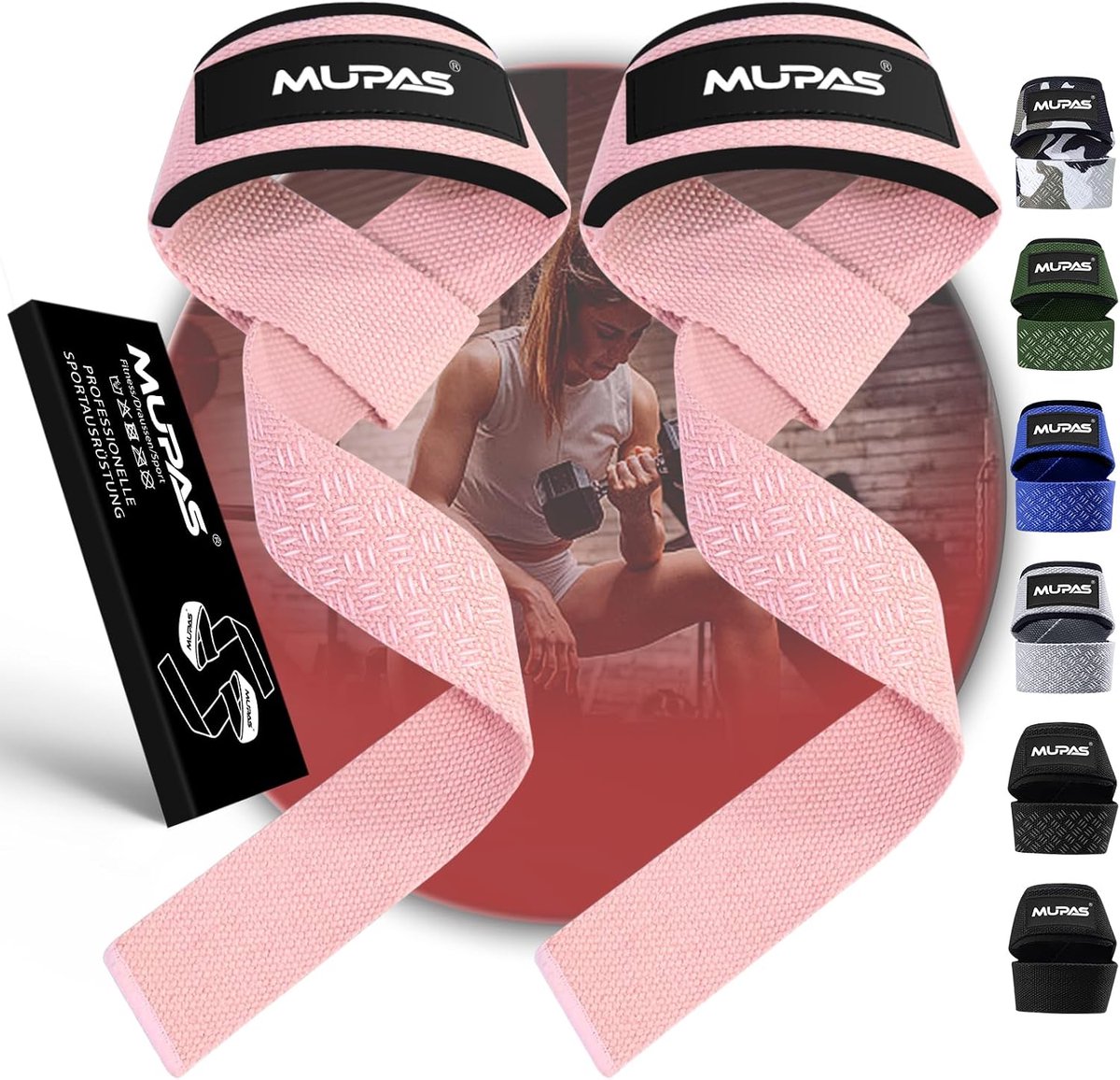SnelShoppen - Professionele Lifting Straps 58.5 cm - Padded Gym Straps voor Fitness, Crossfit, Gewichtheffen - Antislip Siliconen - Versterk je Traini