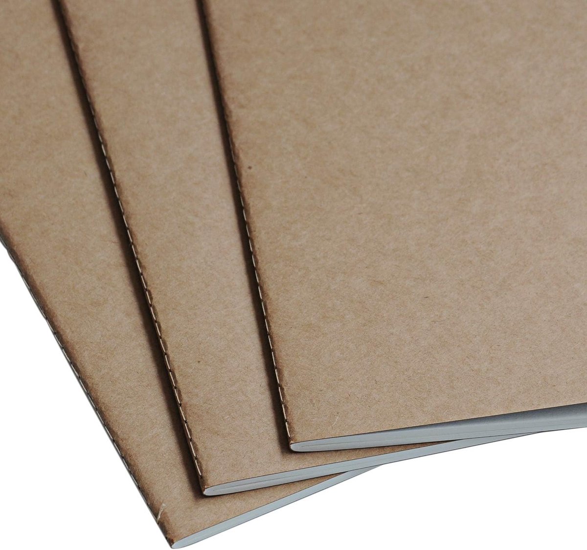 SnelShoppen - A5 Notitieboek Vullingen - 3 Boekjes, 240 Lege Pagina's, 120 GSM Crème-kleurig Papier, Handgenaaid, Duurzaam, Perfect voor Dagboeken en