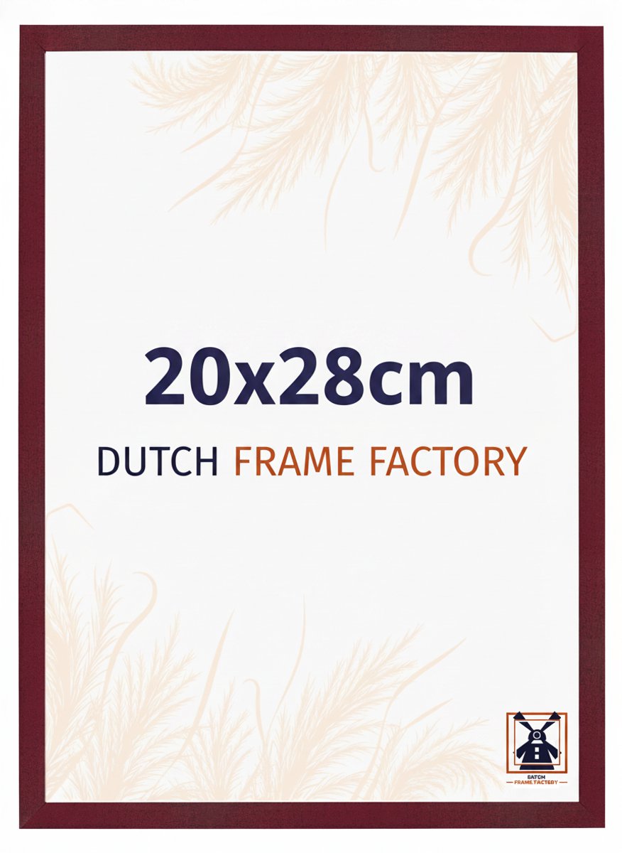 Fotolijst 20x28 cm - MDF - Wijnrood Geveegd - Benno