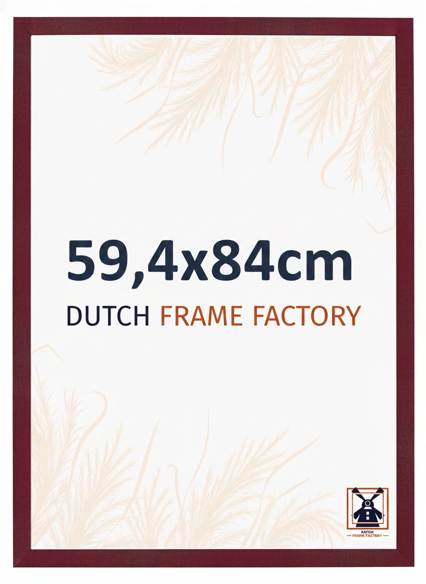 Fotolijst A1 59,4x84 cm - MDF - Wijnrood Geveegd - Benno