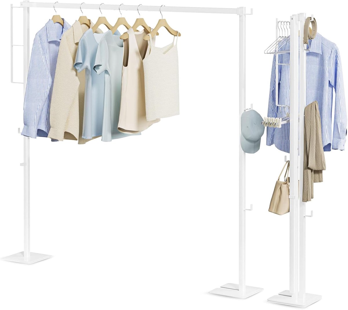 SnelShoppen - Vouwbare Binnen Droogstandaard, Ruimtebesparend voor Kleding/Futons, Compacte Opberging, Eenvoudige Montage, Witte Droogrek