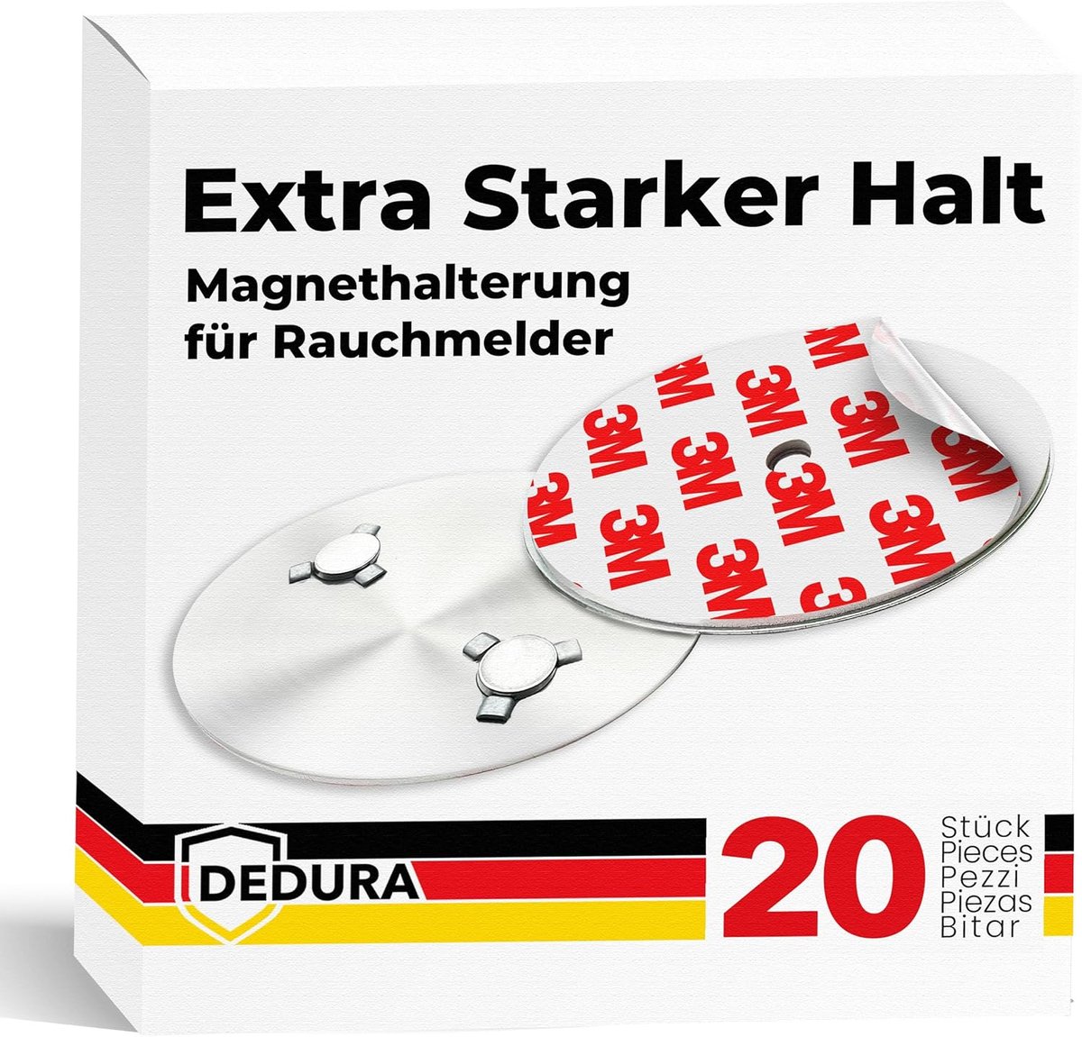 SnelShoppen - Smoke Detector Magnetische Houder Set van 20 - Extra Sterke Zelfklevende Pads - Geen Boren of Schroeven - Geschikt voor Standaard Rookme