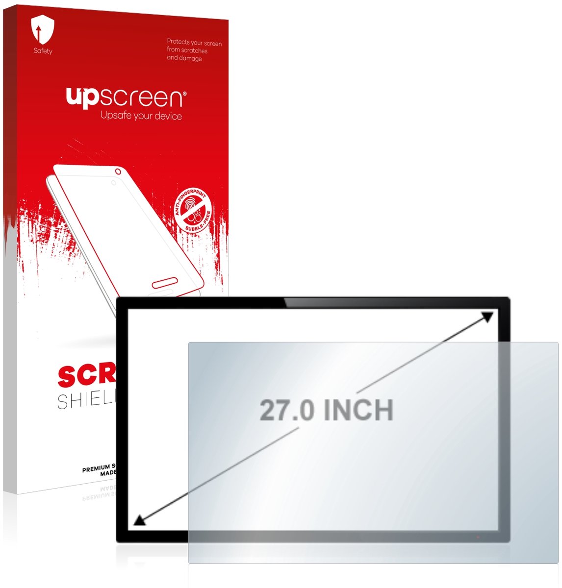 upscreen - Screenprotector voor Touch-Panel PC's mit 27 inch Schermen [582 mm x 364 mm, 16:10] - Folie Beschermfolie transparant