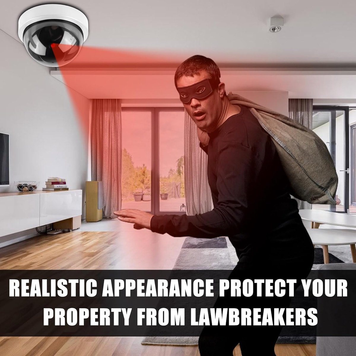 SnelShoppen - 4 stuks Dummy Camera met Rood Knipperende LED - Fake Bewakingscamera voor Thuis en Kantoor - Realistisch Design - Nepcamera Wit