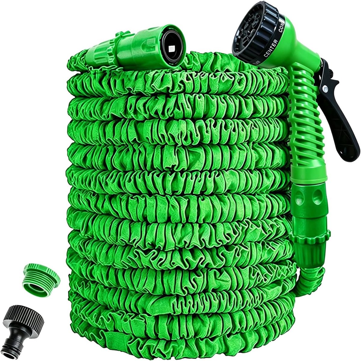 SnelShoppen - Uitbreidbare Tuinslang 25 ft - Flexibele Slangpijp met 8 Functies Sproeikop - Korte Magische Waterslang met 3/4" en 1/2" Fittingen - Gro