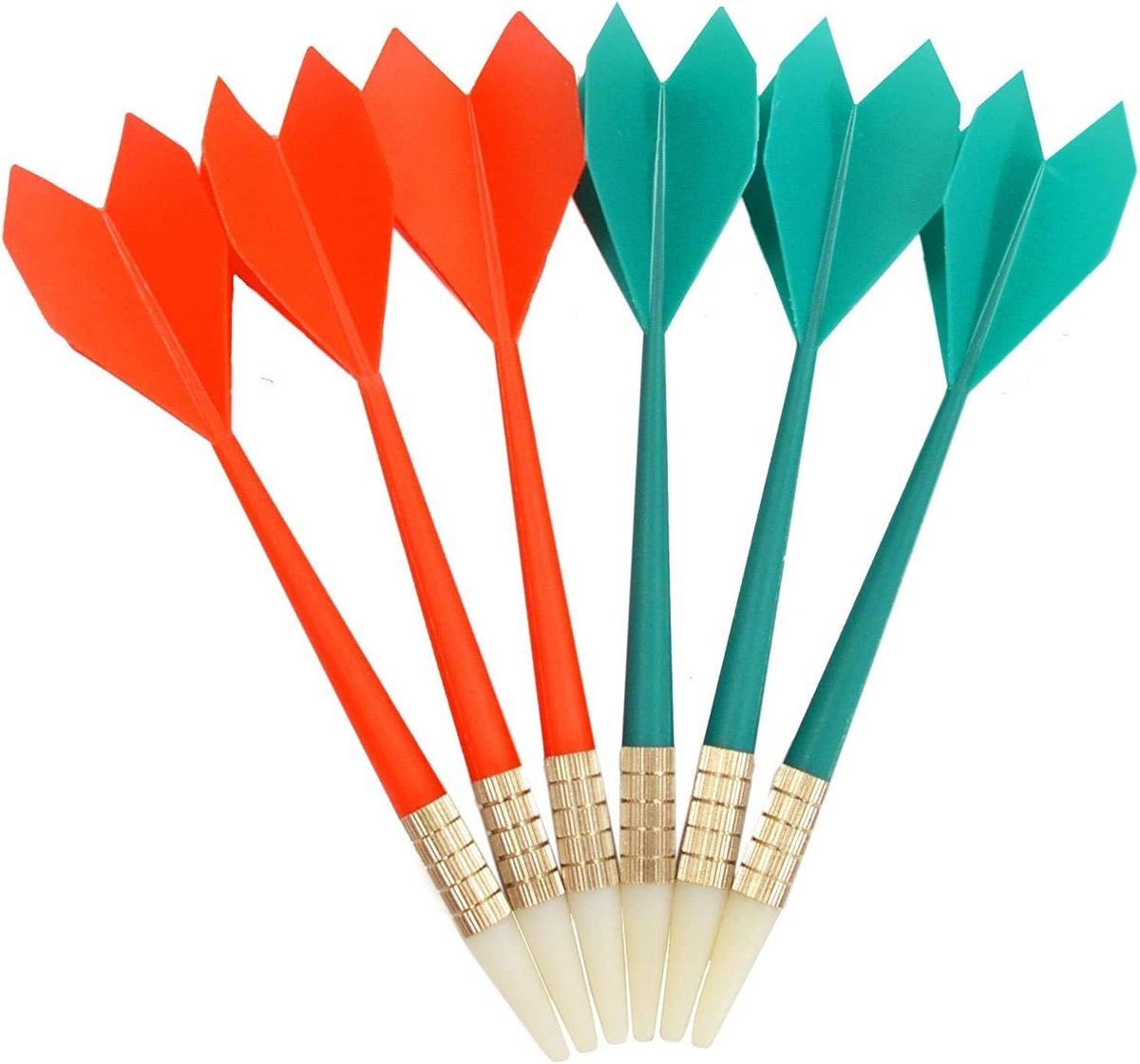 SnelShoppen - 6 Stuks Soft Tip Darts voor Veiligheid Dartbord - Groene en Rode Darts - Ideaal voor Feesten, Kinderen en Thuisgebruik