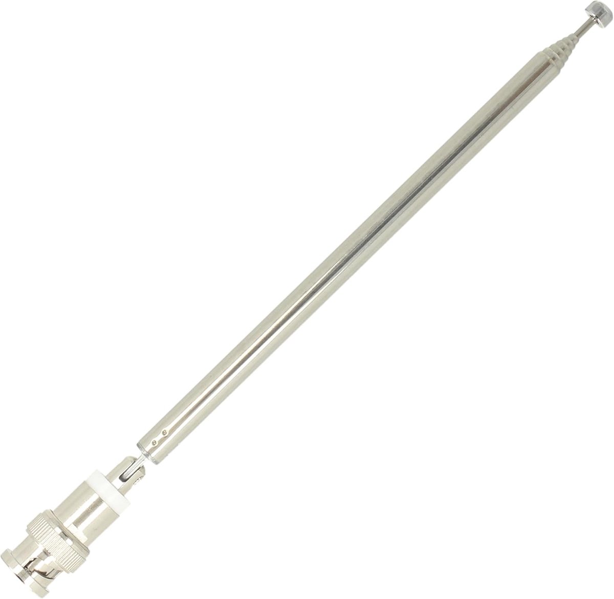 SnelShoppen - 50 Ohm Telescopantenne (15–77 cm) met BNC-stekker - Universele Breedbandantenne voor Scanners, SDR, Meetapparatuur en Amateurradio (40 M