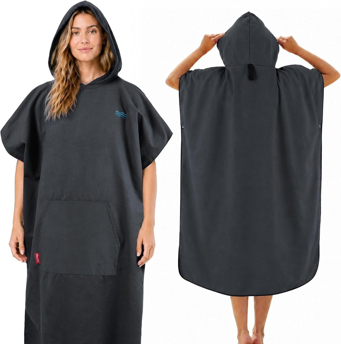SnelShoppen - Badponcho voor Dames en Heren, Microvezel Surfponcho, 5-in-1 Functie, Sneldrogend, Ultralicht, Universele Maat, Aankleedhulp Strand, Per