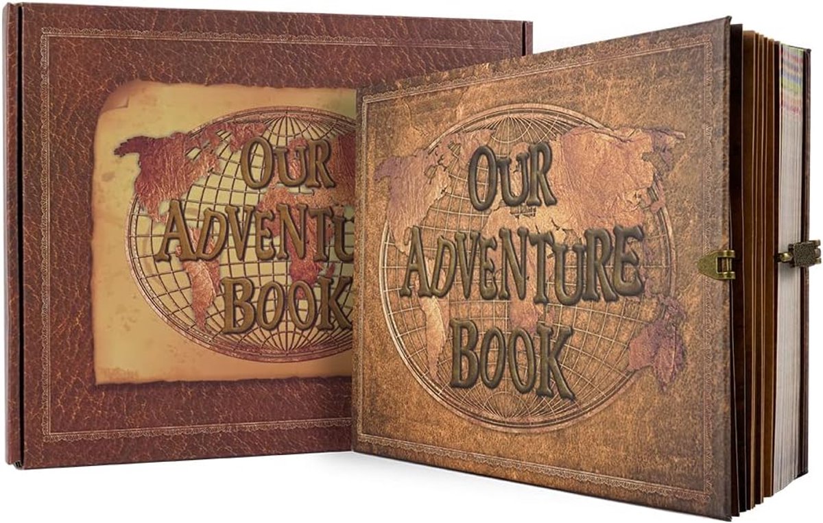 SnelShoppen - JIMBON Fotoalbum DIY - Handgemaakt Scrapbook met 180 Pagina's - Groot 25 x 20 cm - Bruin - Perfect voor Gezinnen, Bruiloften en Herinner
