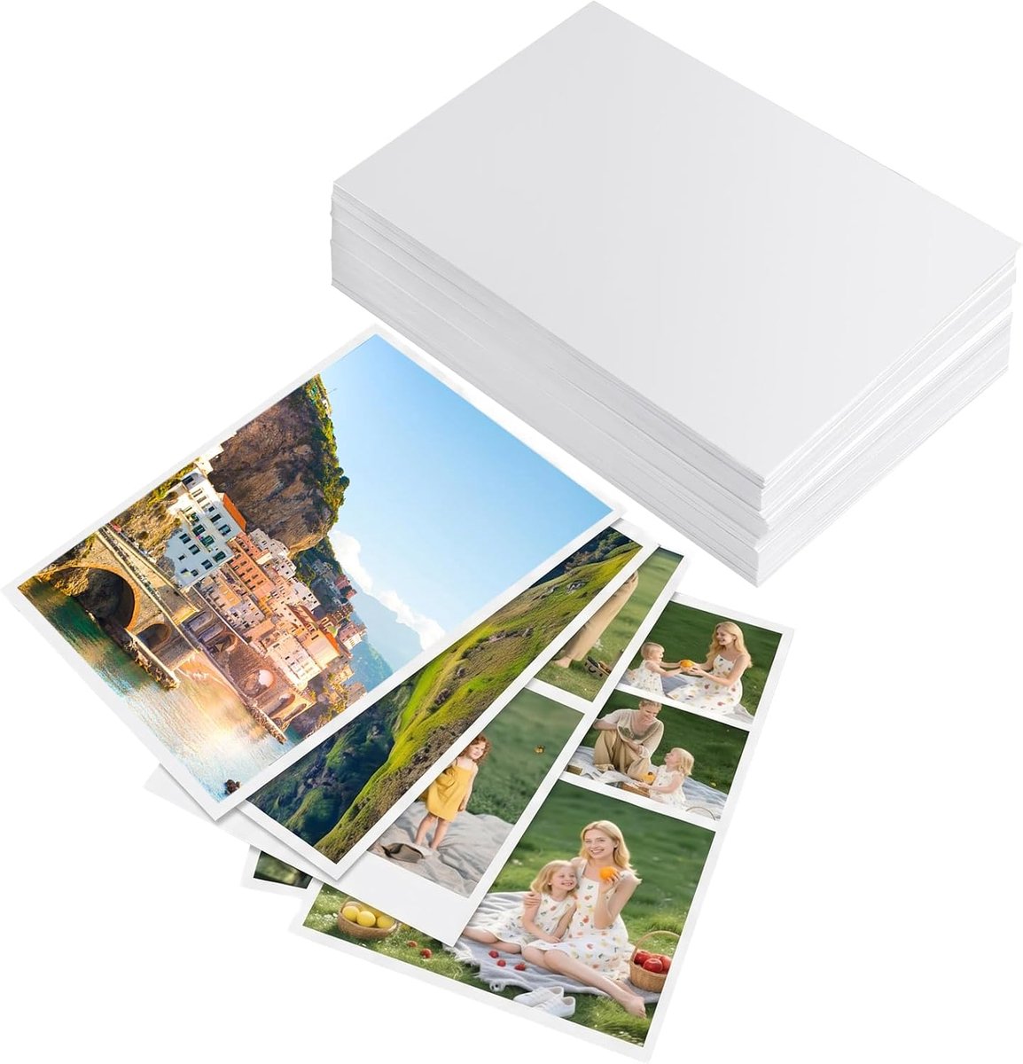 SnelShoppen - 100 Vellen Glanzend Fotopapier 10 x 15 cm, 230 g/m² Hoogglans A4-papier voor Inkjetprinters, Perfect voor Fotoprints, Creatieve Projecte
