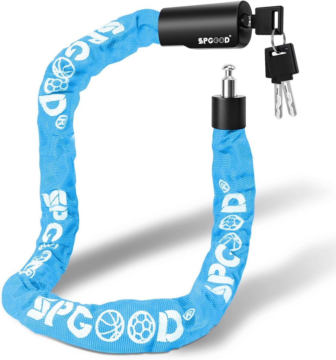SnelShoppen - Fietsslot met 3 Sleutels, Anti-Diefstal, 90 cm, Hoge Veiligheid, Waterdichte Afdekking voor Fiets, E-bike, MTB, Motor, Bakfiets, Blauw