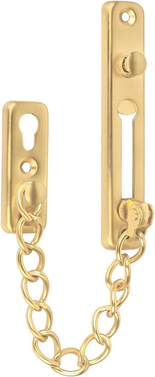 SnelShoppen - Veiligheidsketting Deurvergrendeling Zware Latch Ketting met Veer Anti-Diefstal Snap Lock, Roestvrij Staal, 195-200 mm, Voor Binnen- en