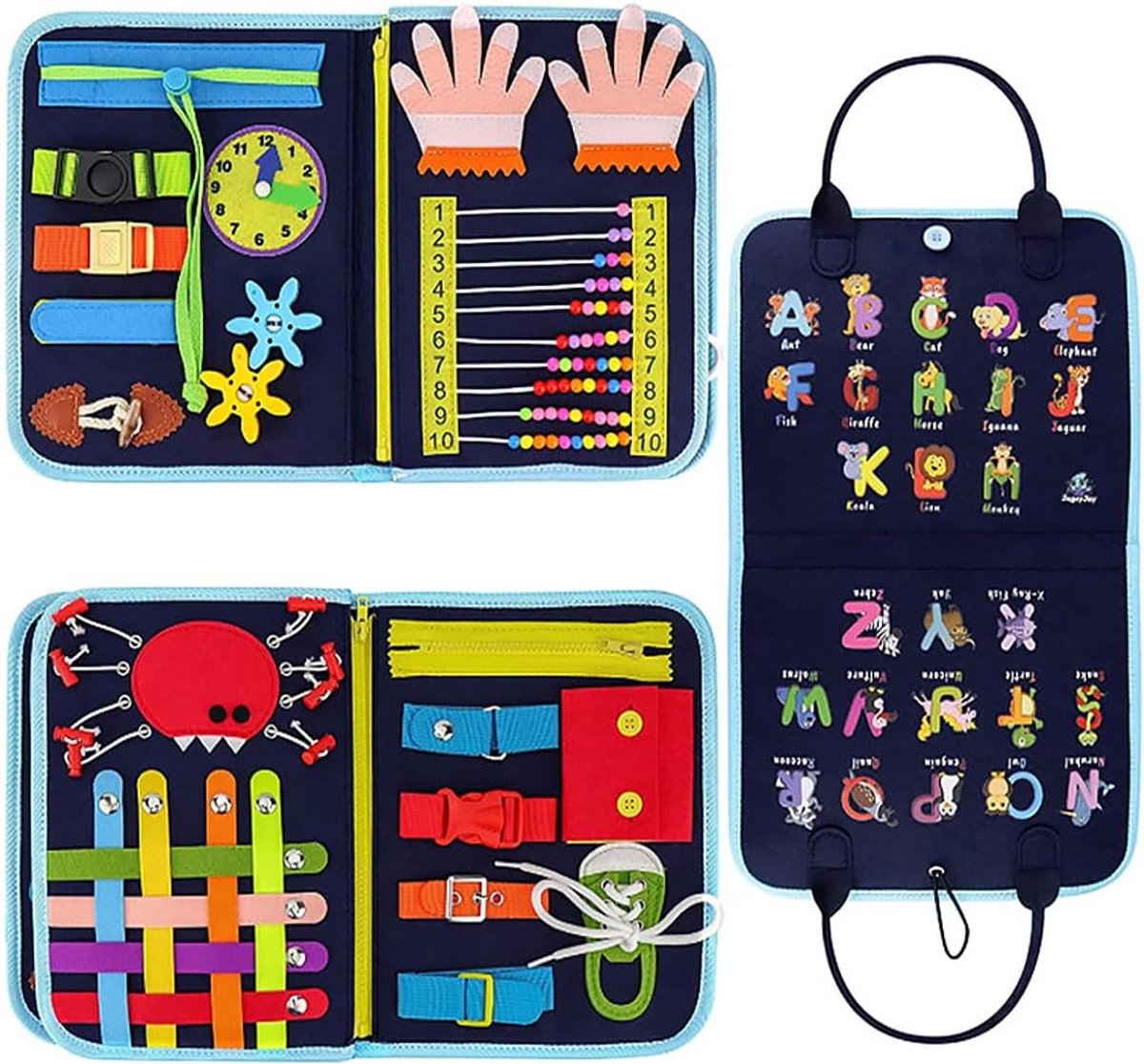SnelShoppen - Fidget Blanket voor Ouderen, Sensory Dekentje voor Dementie, Alzheimer en Asperger's, 50x30.5 cm, Draagbaar, Ondersteuning bij Angst en