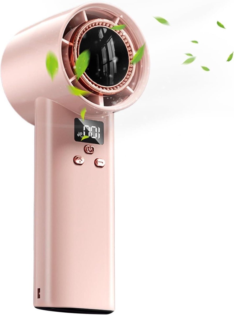 Oplaadbare Turbo Ventilator - Draagbare Mini Fan - Persoonlijke Koeling - 100 Snelheidsinstellingen - 8x13x8 cm - Roze