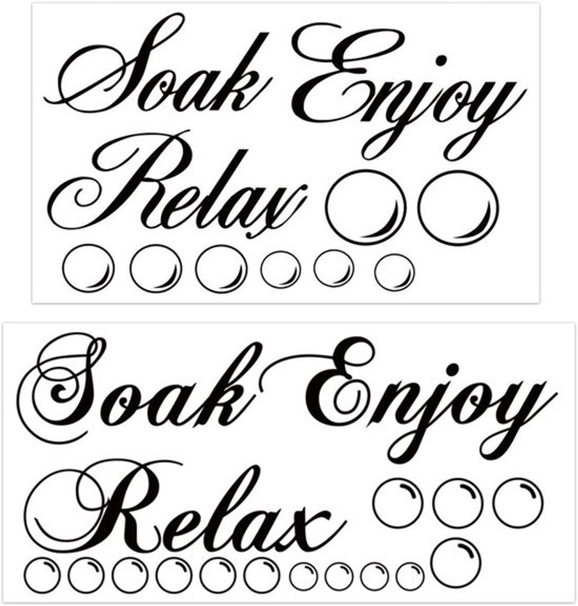 2 sets bubbelmuurstickers, zwarte Engelse brieven, creatieve persoonlijkheid, interessante doe-het-zelf kunst muurstickers, woondecoratie.