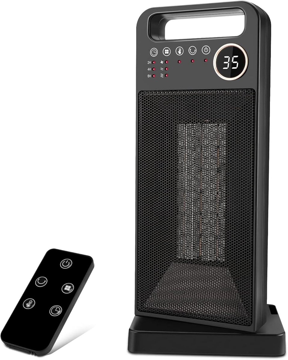 SnelShoppen - Elektrische Verwarming 2000W met Laag Verbruik, Snelle Verwarming, Oscillatiefunctie en Afstandsbediening voor Huizen, Kamers, Camping e