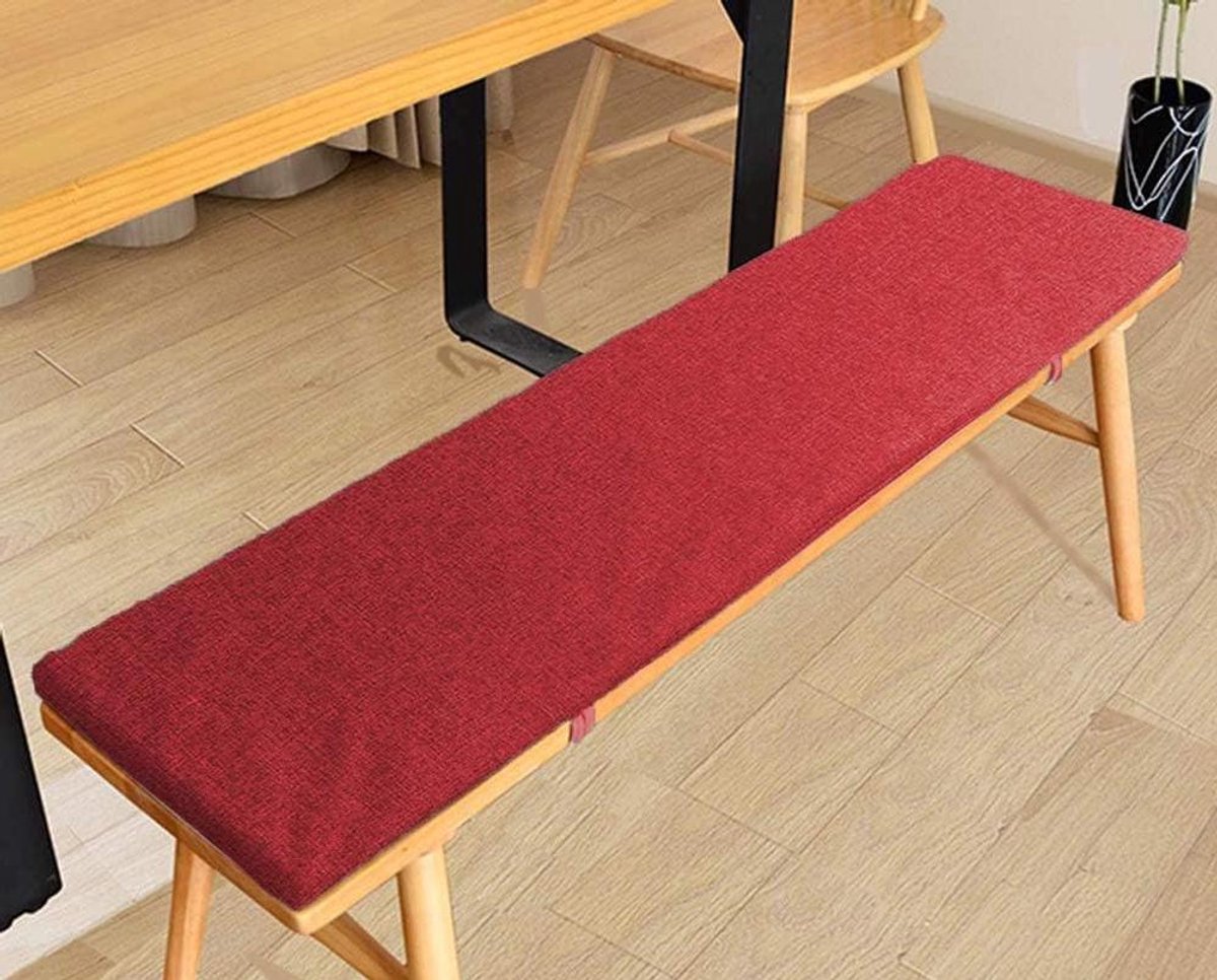 Buitenkussen Rechthoekig - Bankkussen Terras - Comfortabel Zitten - Afneembare Hoes - 122 cm - Rood