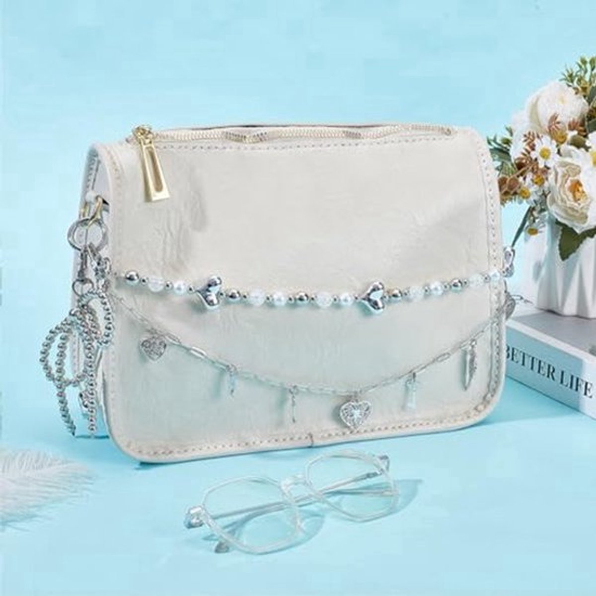 4-in-1 Tas Charms Set - Elegante Boog Sleutelhanger - Diverse Stijlen