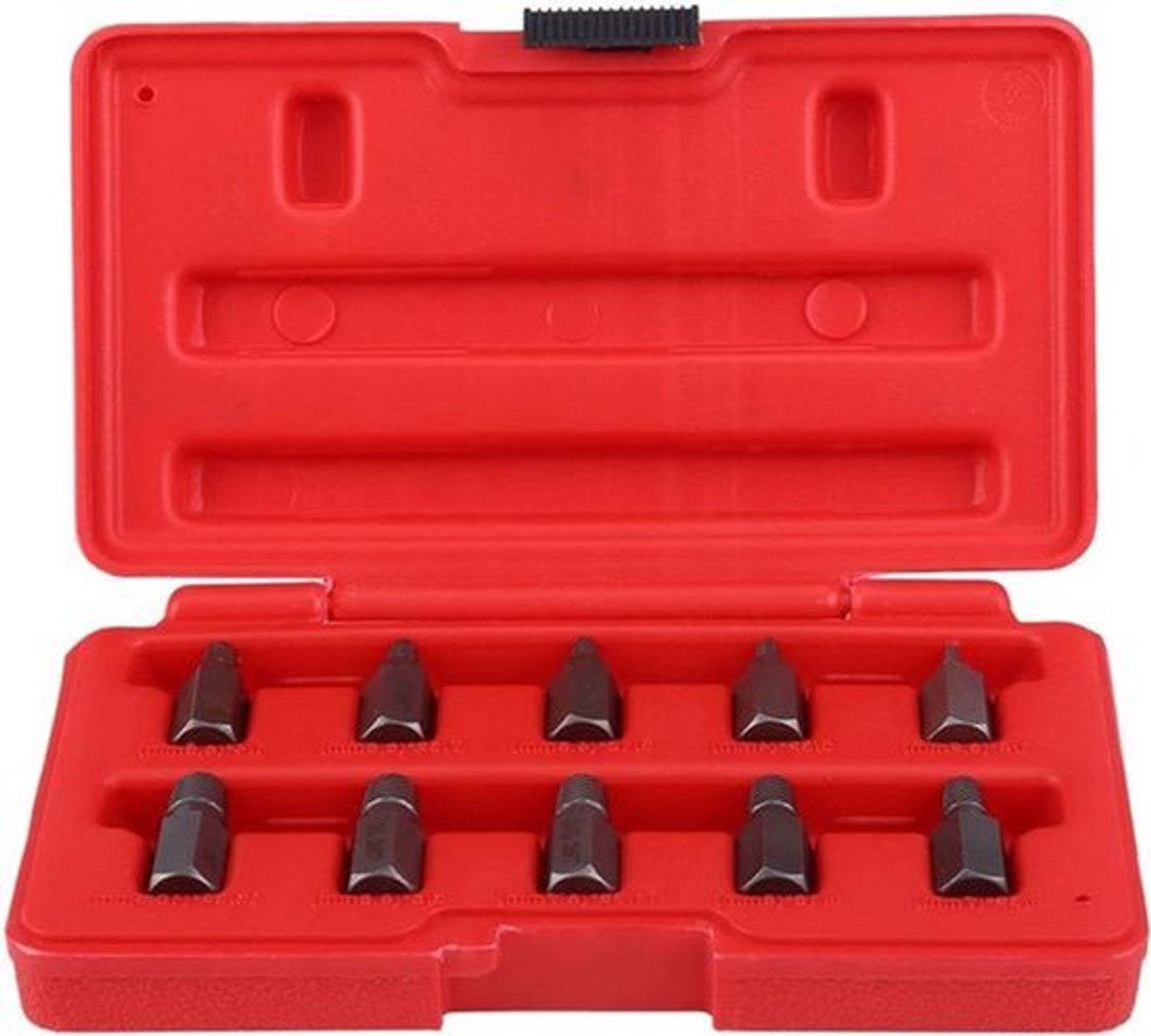 10-delige set Schroefuittrekbits voor beschadigde Roestige Bouten - Chrome Vanadium Staal - Voor extractie van schroeven van 3.2-10.3mm