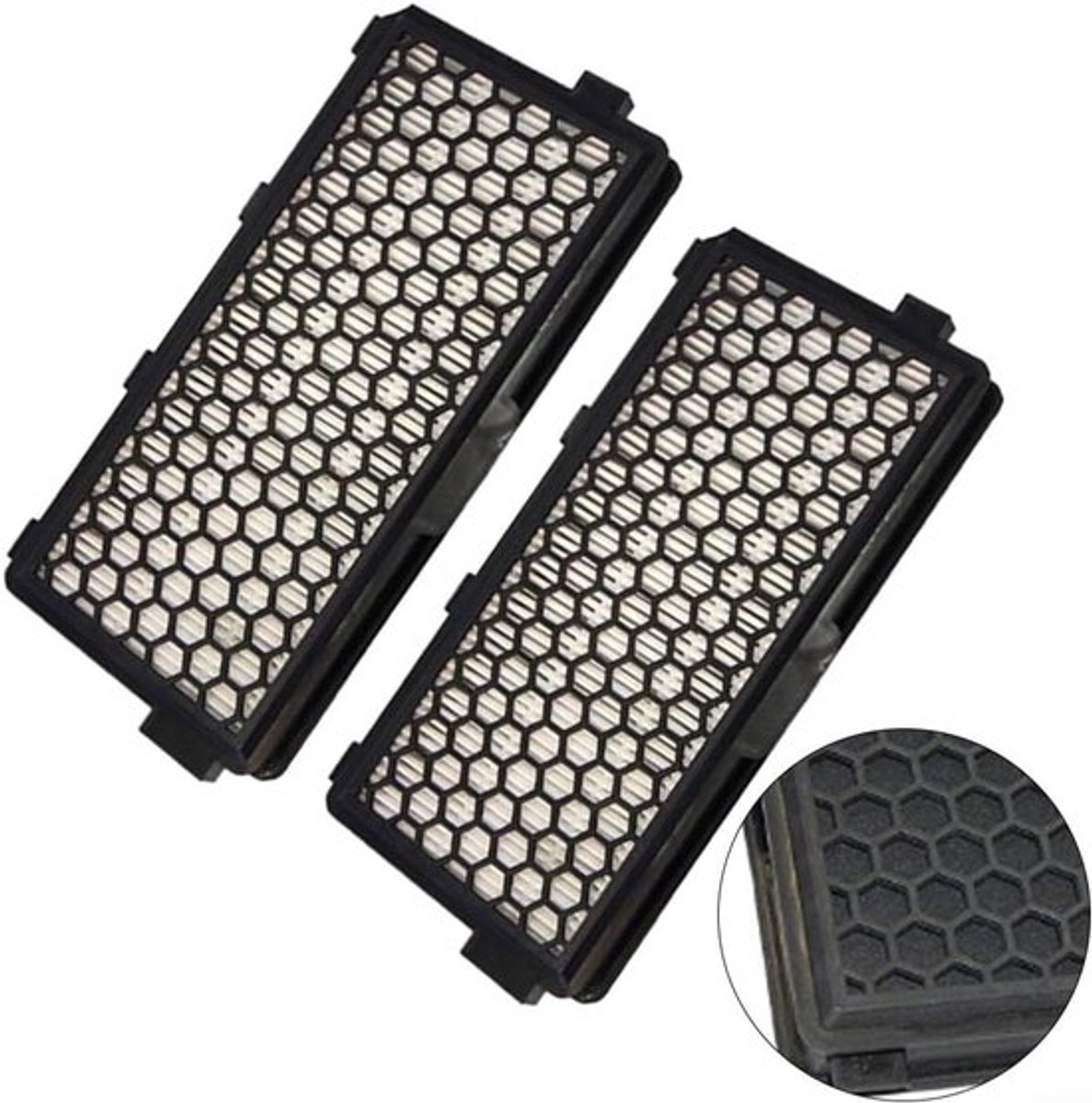 Filter - geschikt voor Miele Classic Compact C1 Complete C2/C3 stofzuigers - 2-delige set - 18,5 x 8,5 x 2,8 cm