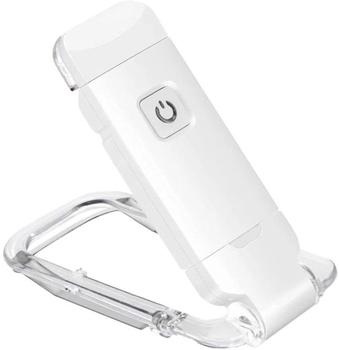 LED-leeslamp met clip, oplaadbaar via USB, flexibele lamp, geschikt om te lezen - wit.