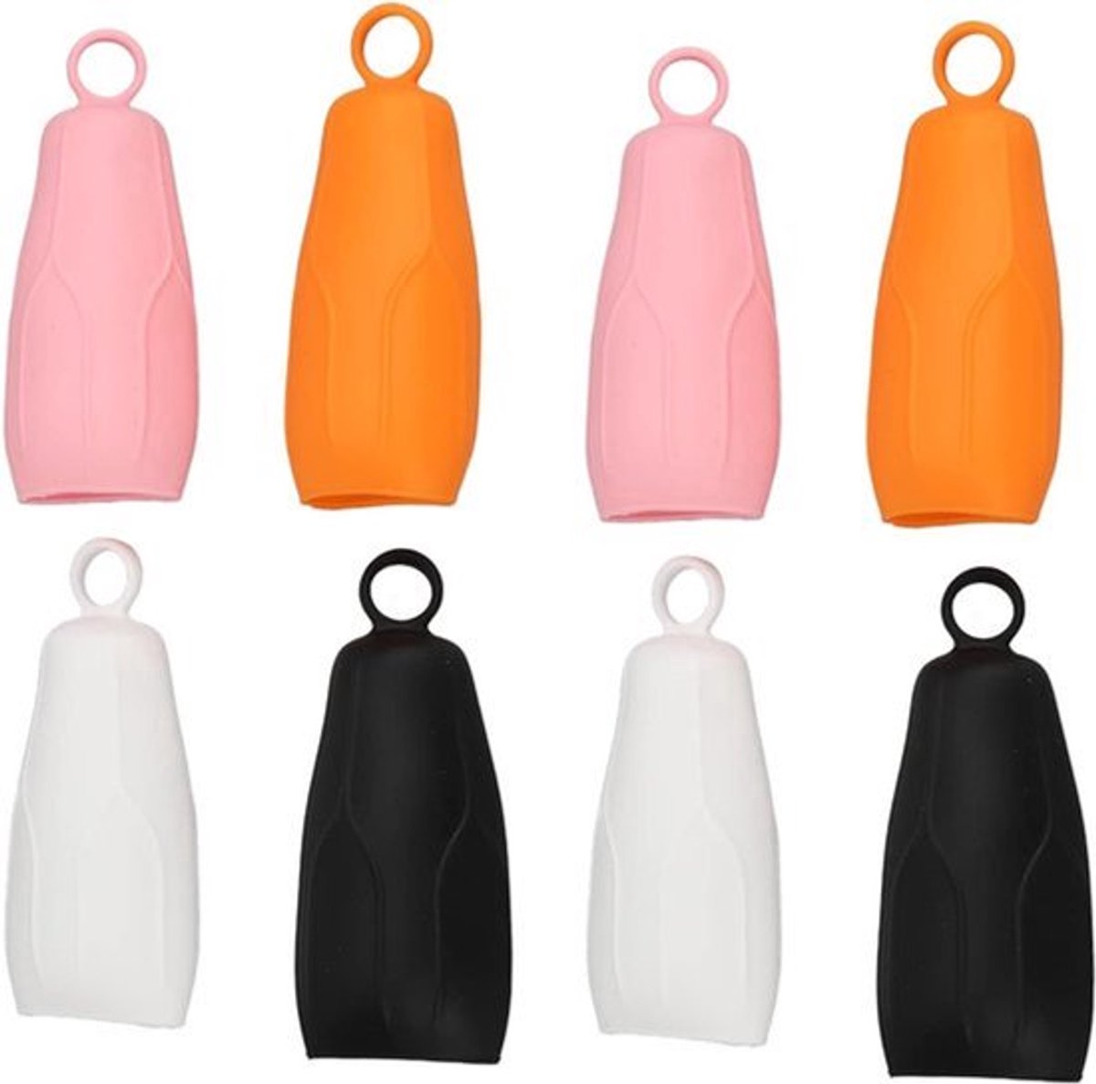 Elastische hoesjes voor lekvrije herbruikbare siliconen reisflessen - 8-pack.